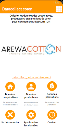 Android application Datacollect cotton screenshort