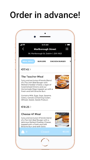 4 Friends Burger App Screen 3