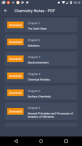 Android application Chemistry Notes screenshort