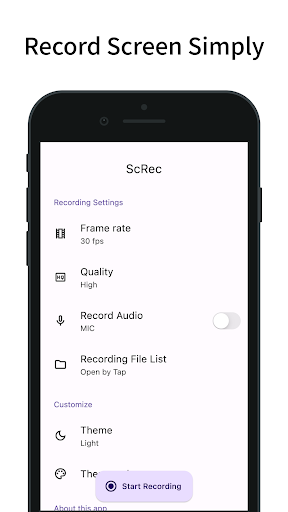 Android application ScRec: screen recorder screenshort