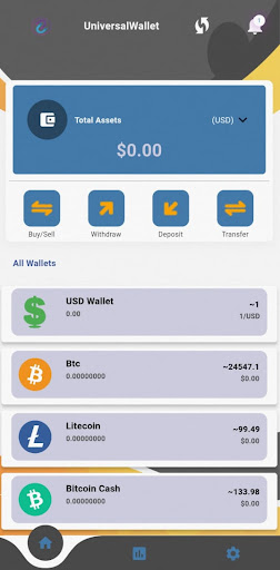 Android application Universal Wallet screenshort
