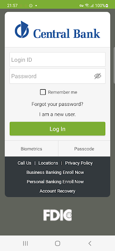 Android application Central Bank Houston screenshort