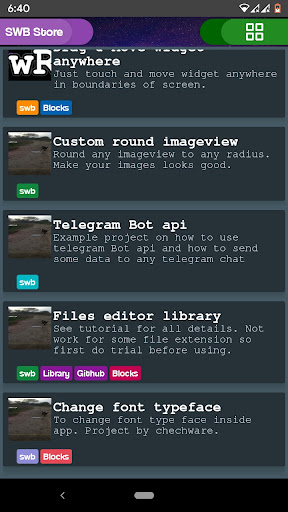Sketchware SWB Projects Screen 2