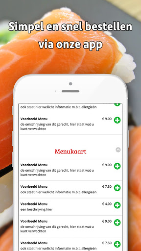 Android application Snel Sushi IJmuiden screenshort