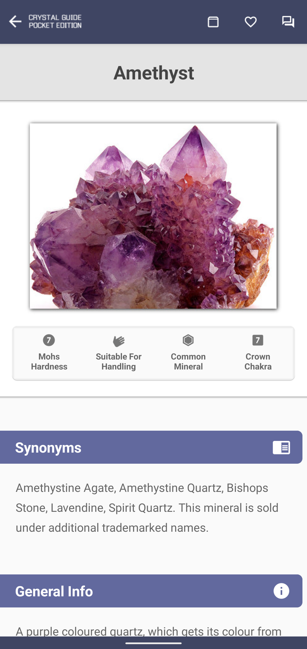 Android application Crystal Guide® Pocket Edition screenshort