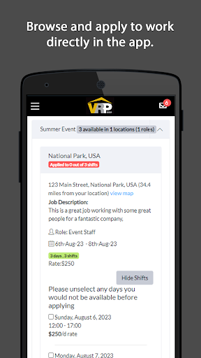 Android application VRP GroupConnect screenshort