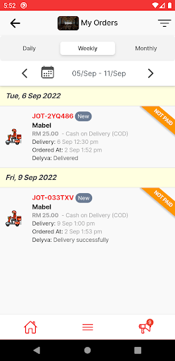 JustOrder.Today Merchant App Screen 3
