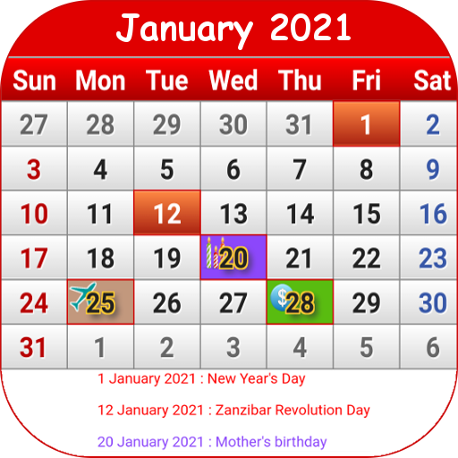 Tanzania Calendar 2021 Apps On Google Play