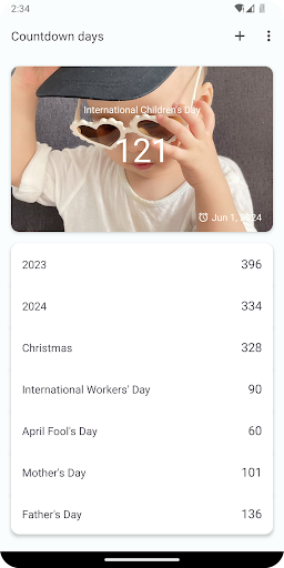 Android application Countdown day screenshort