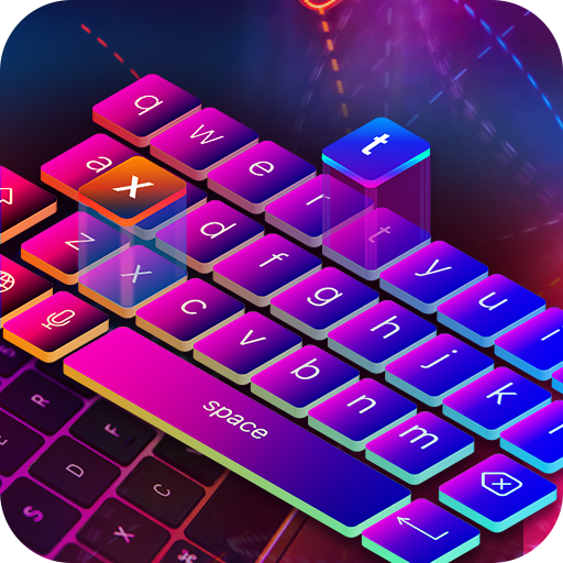 Neon Led Keyboard Photo, Emoji  Icon
