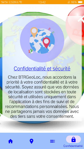 Android application BTRGeoLoc screenshort