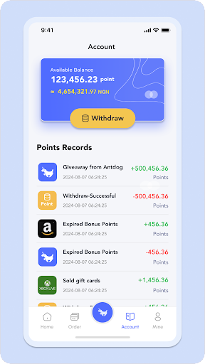 Antdog-Sell Gift Cards Screen 2