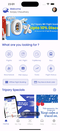 Android application MyTripary - उडान र सफरको आवास! screenshort