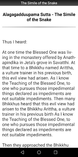 The Simile of the Snake Sutta Screen 2