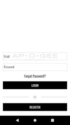 Android application Apogee Fitness screenshort