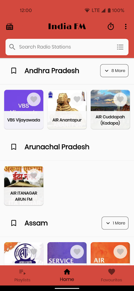 All India Radio FM Stations Screen 1