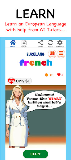 Android application EuroLang: AI Language Learning screenshort