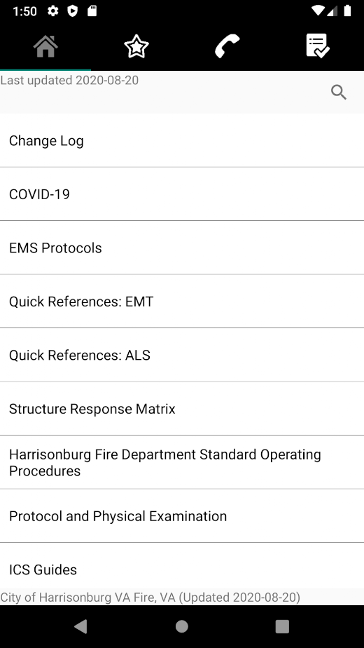 Android application City of Harrisonburg VA Fire screenshot