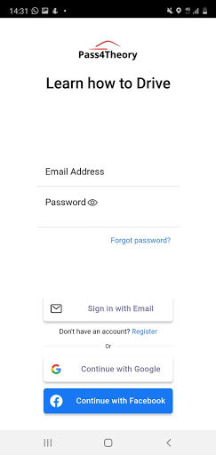 Android application Pass4Theory screenshort