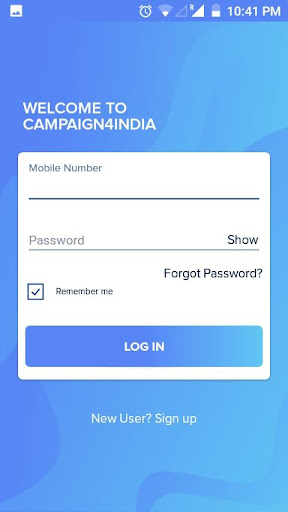 Android application Campaign4India screenshort