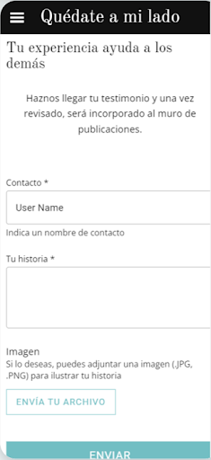 Android application Quédate a mi lado screenshort