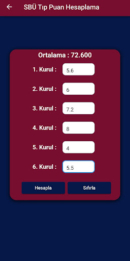 SBÜ Tıp Puan Hesaplama Screen 3