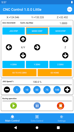 Android application CNC Control PRO screenshort