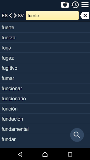 Android application Spanish Swedish Dictionary screenshort