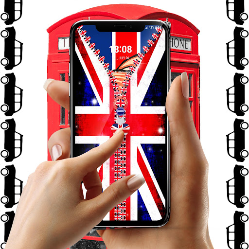 Android application UK Flag Zipper Lock Screen screenshort