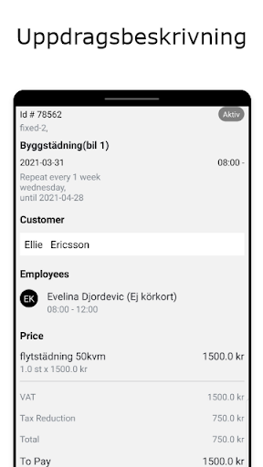 Bokning & Schema Online(Admin) Screen 3