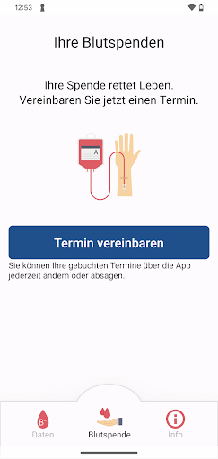 Android application Smartimer Blutspende screenshort