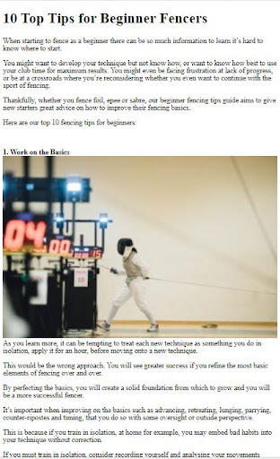Android application How to Do Fencing Techniques screenshort