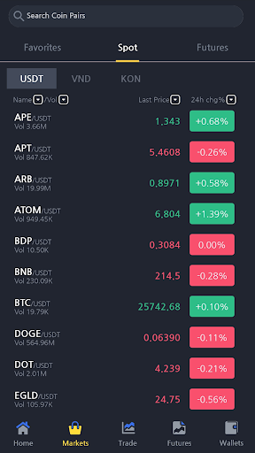 VEXK - Cryptocurrency Exchange Screen 2