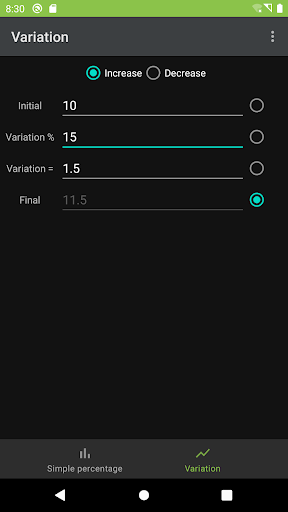 Percentage Screen 2