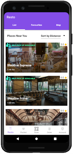 Android application Bleudine screenshort