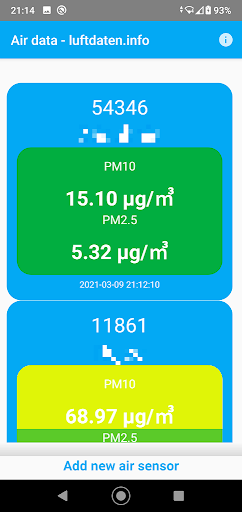 air data - luftdaten.info Screen 2