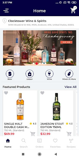 Android application Clock Tower Wine & Spirits screenshort