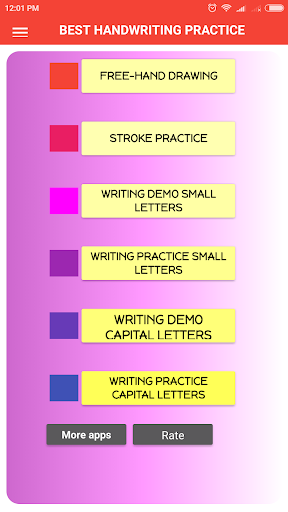 Android application BEST HANDWRITING PRACTICE WITH screenshort