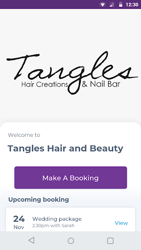 Android application Tangles Hair and Beauty screenshort