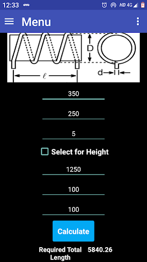 Pipe Coil Length Pro Screen 3