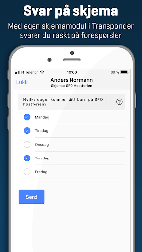 Android application Transponder Meldingsbok screenshort
