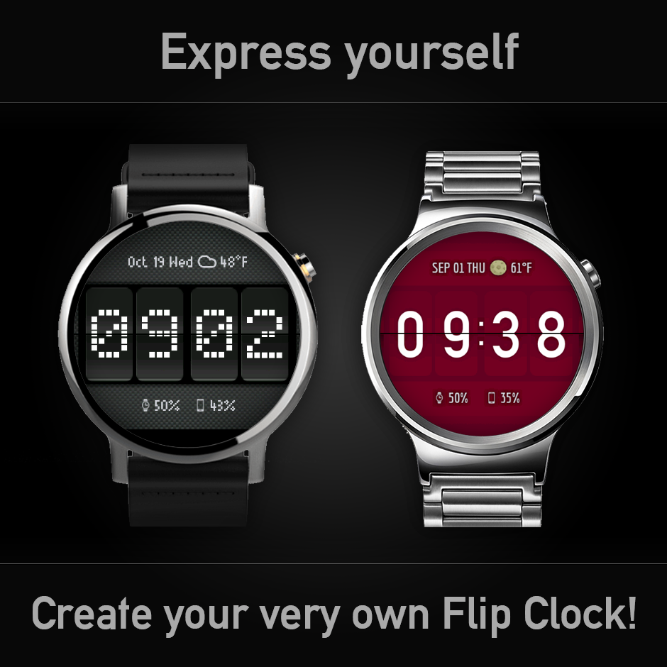 Android application Flip Clock Watch Face for Wear OS screenshort
