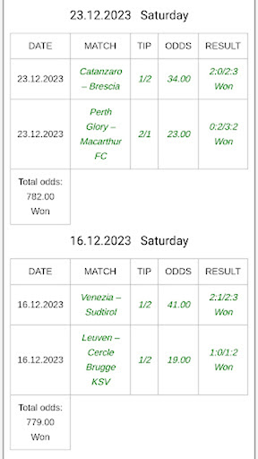 Fixed Matches 2024 Screen 3