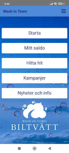 Android application Wash in Town screenshort
