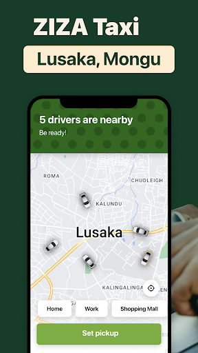 Android application ZIZA Taxi App: Zambia Cab screenshort