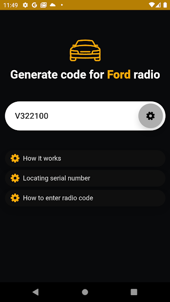 Imágen 4 Desbloqueo código radio Ford android