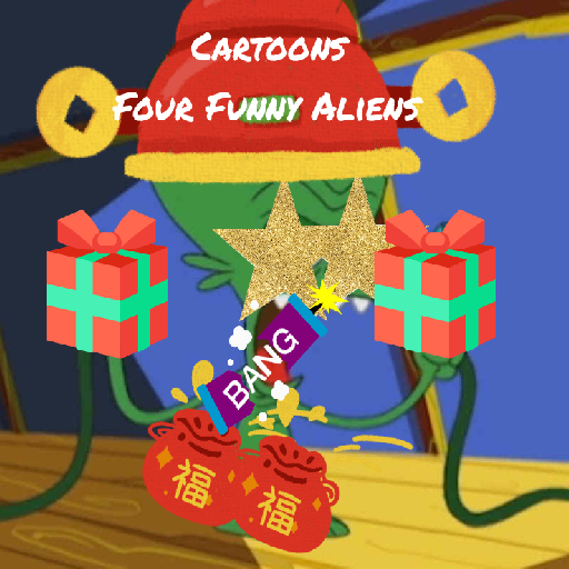 Crazy Aliens Stars - cartoons Header - AppWisp.com
