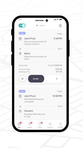 Screenshot of Delivery.com Driver