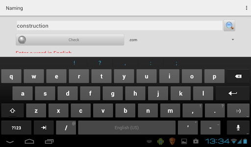 Generator of the project name Screen 3