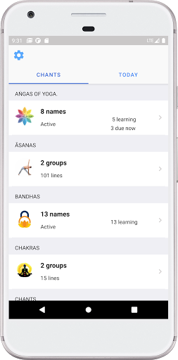 Android application Sanskrit for Yoga screenshort